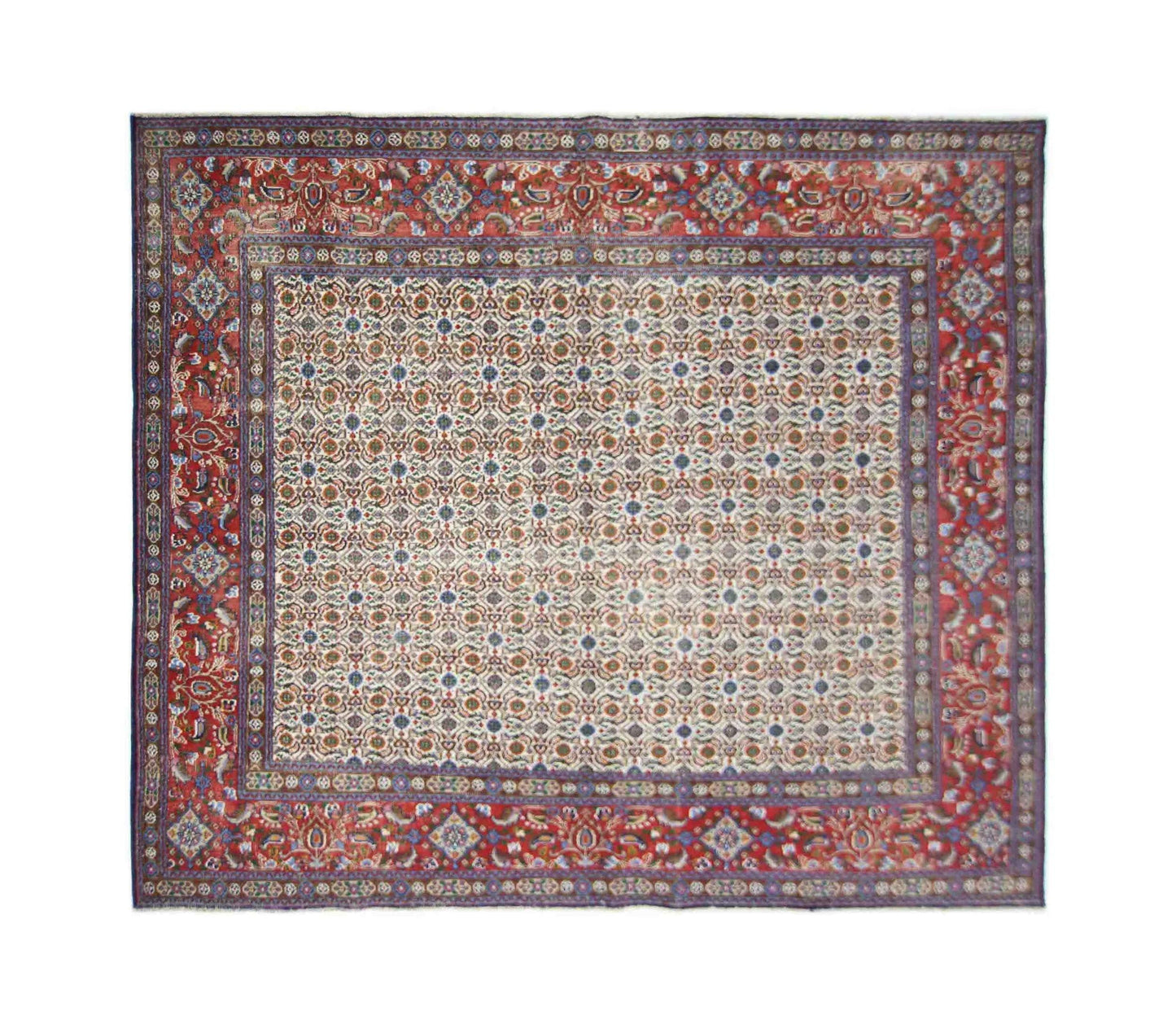Handmade Vintage Persian Moud Rug | 196 x 189 cm | 6'5" x 6'3" - Najaf Rugs & Textile
