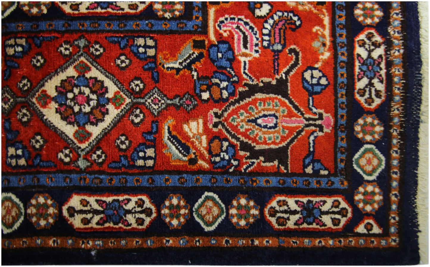 Handmade Vintage Persian Moud Rug | 243 x 196 cm | 8' x 6'5" - Najaf Rugs & Textile