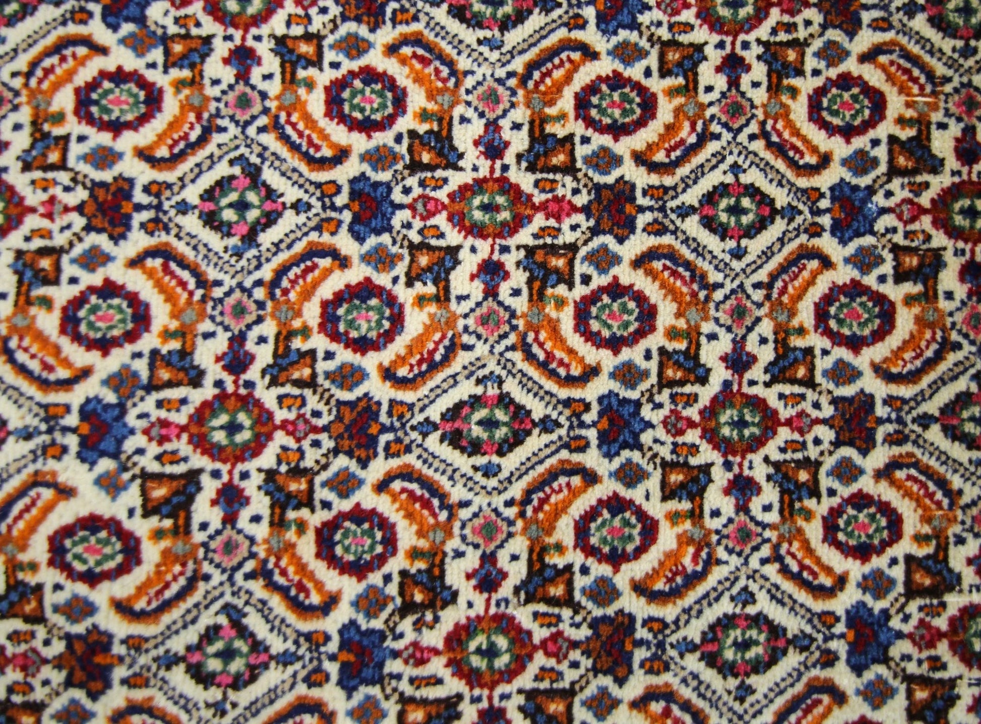 Handmade Vintage Persian Moud Rug | 243 x 196 cm | 8' x 6'5" - Najaf Rugs & Textile