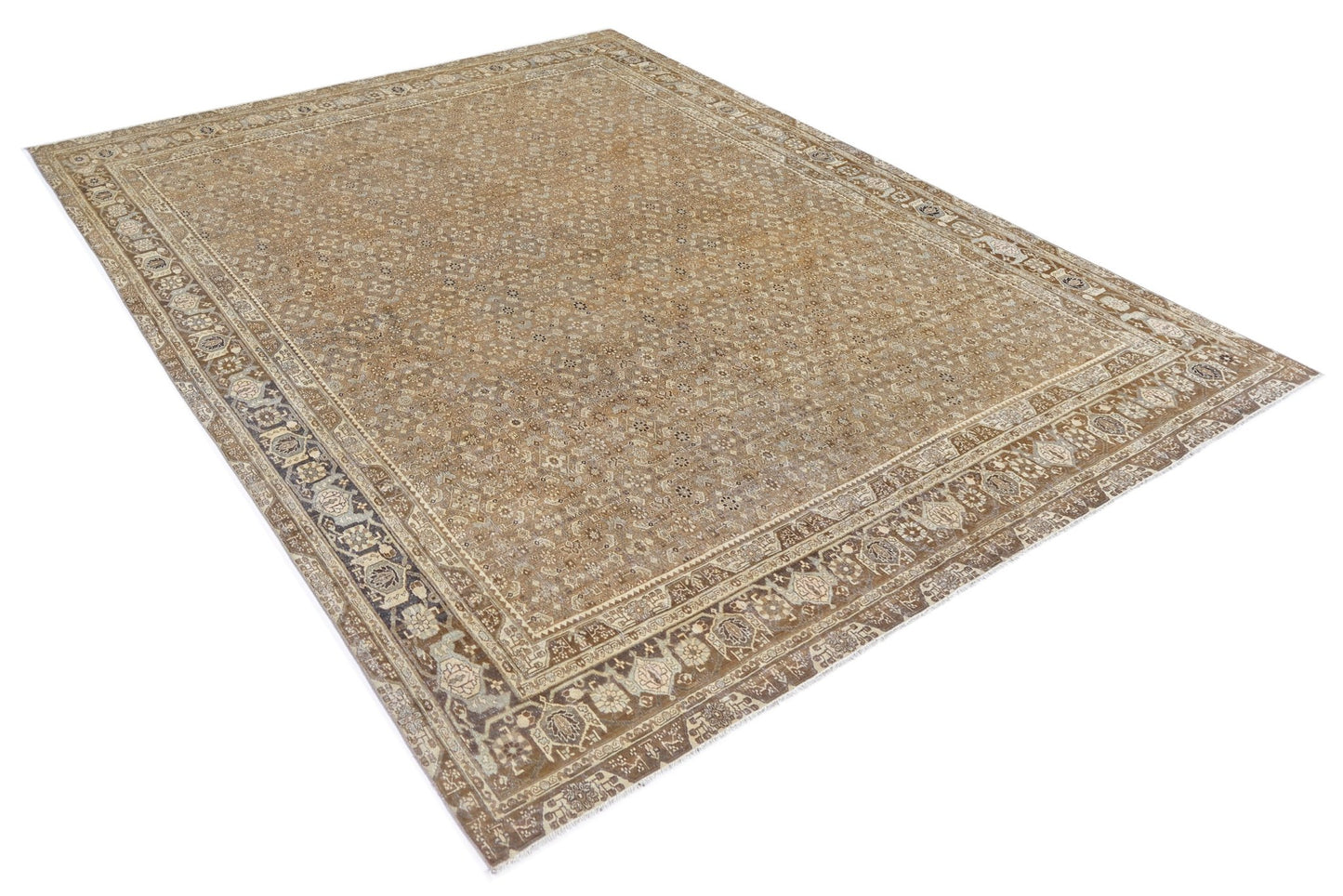Handmade Vintage Persian Tabriz Rug | 333 x 250 cm | 10'11" x 8'2" - Najaf Rugs & Textile