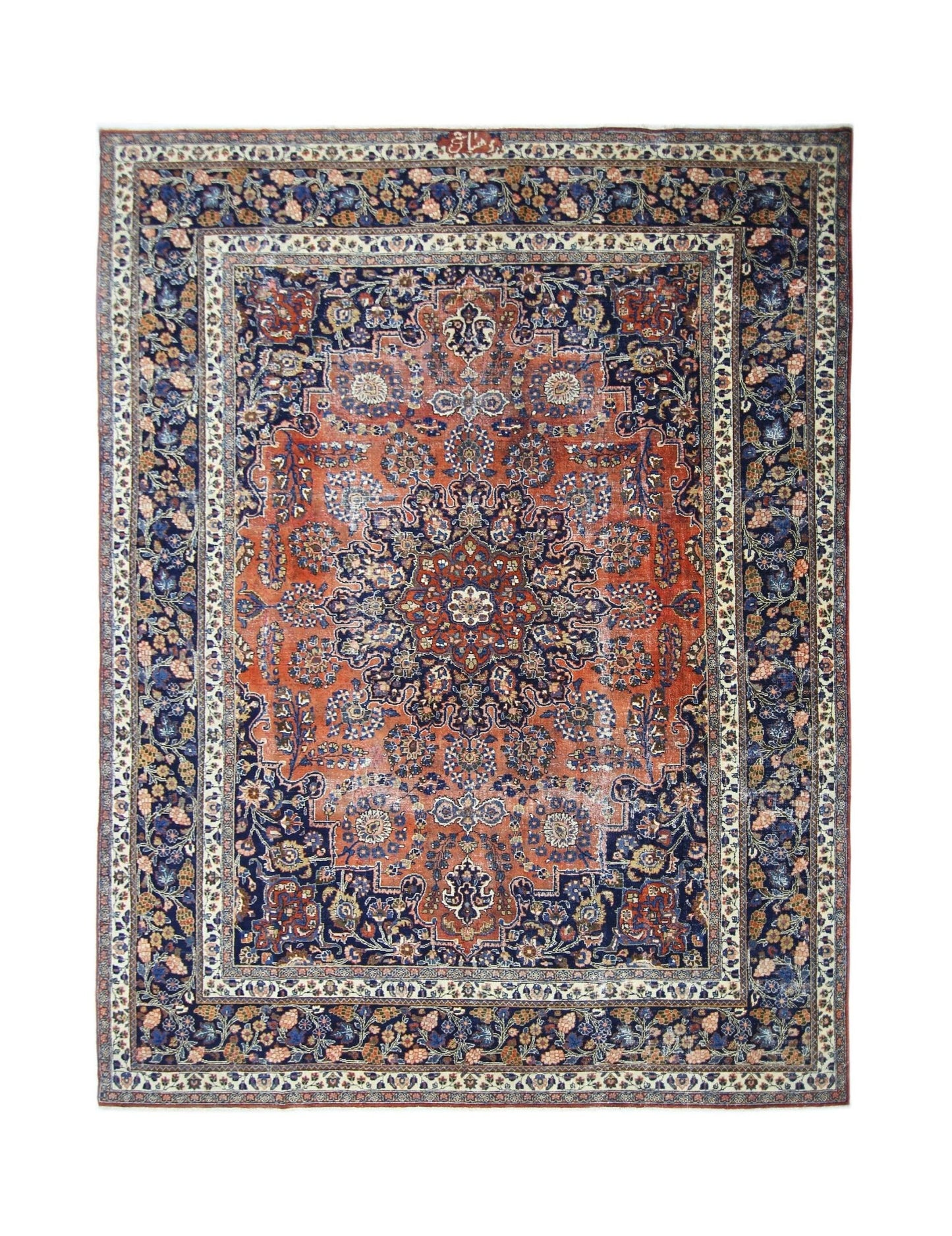 Handmade Vintage Persian Moud Rug | 353 x 250 cm | 11'7" x 8'2" - Najaf Rugs & Textile
