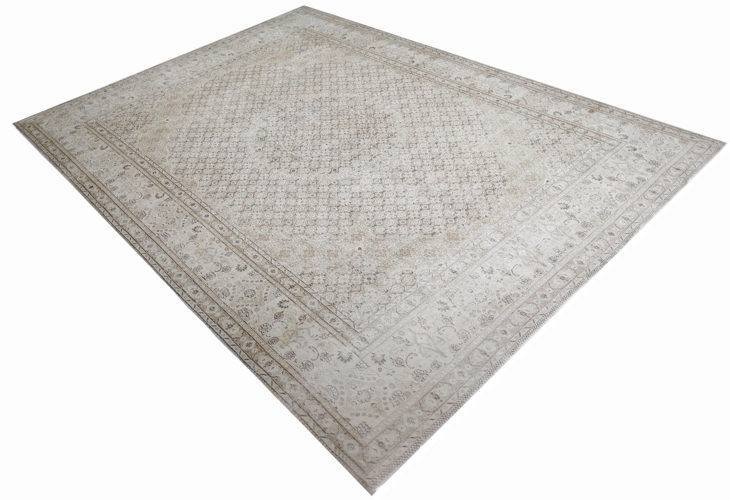 Handmade Vintage Persian Tabriz Rug | 378 x 288 cm | 12'5" x 9'5" - Najaf Rugs & Textile