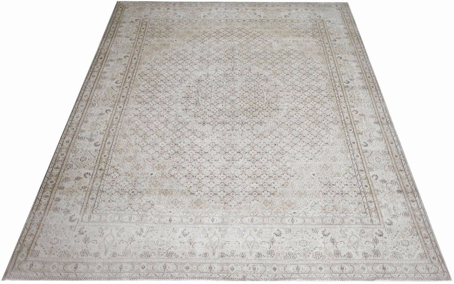 Handmade Vintage Persian Tabriz Rug | 378 x 288 cm | 12'5" x 9'5" - Najaf Rugs & Textile