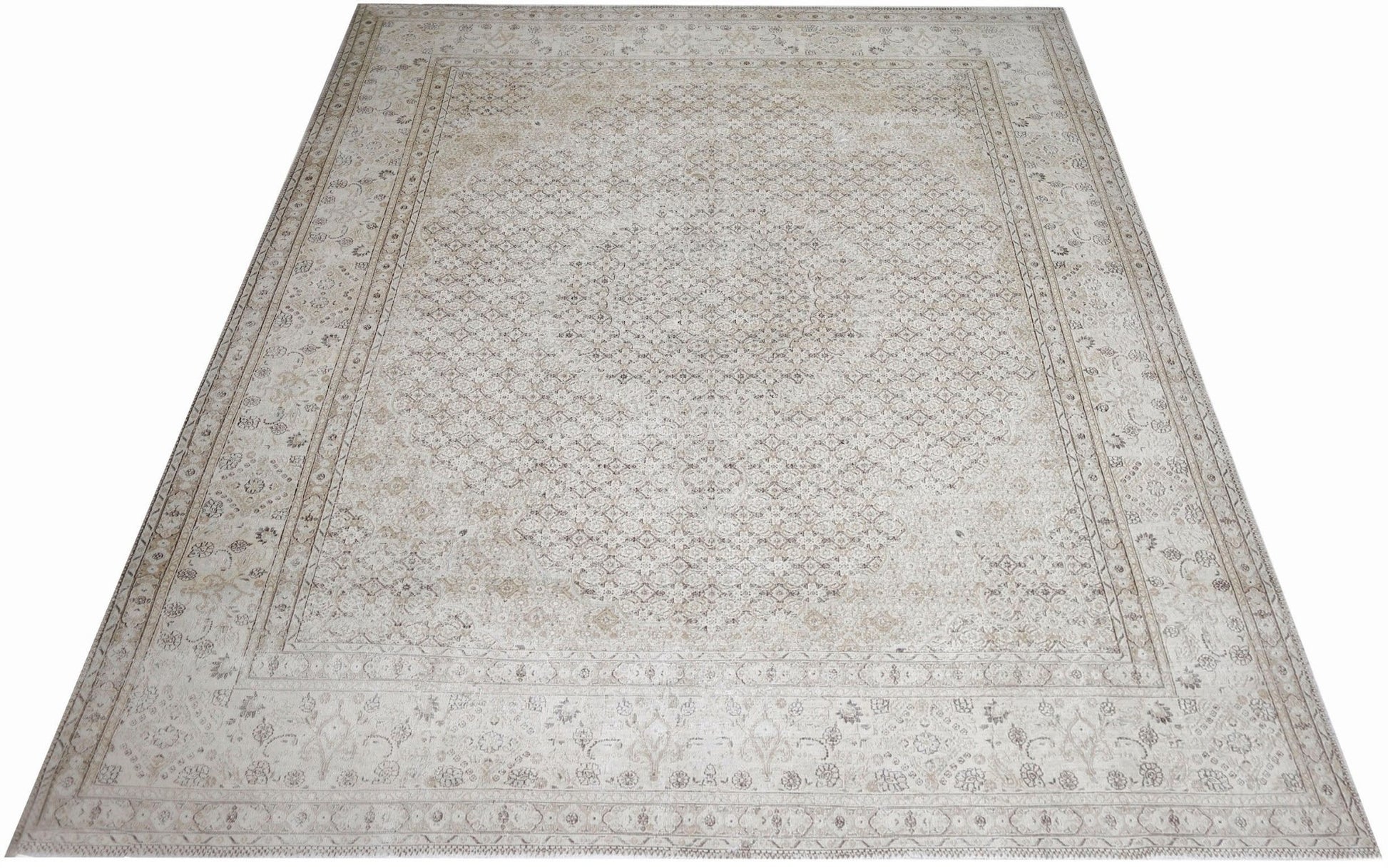 Handmade Vintage Persian Tabriz Rug | 378 x 288 cm | 12'5" x 9'5" - Najaf Rugs & Textile