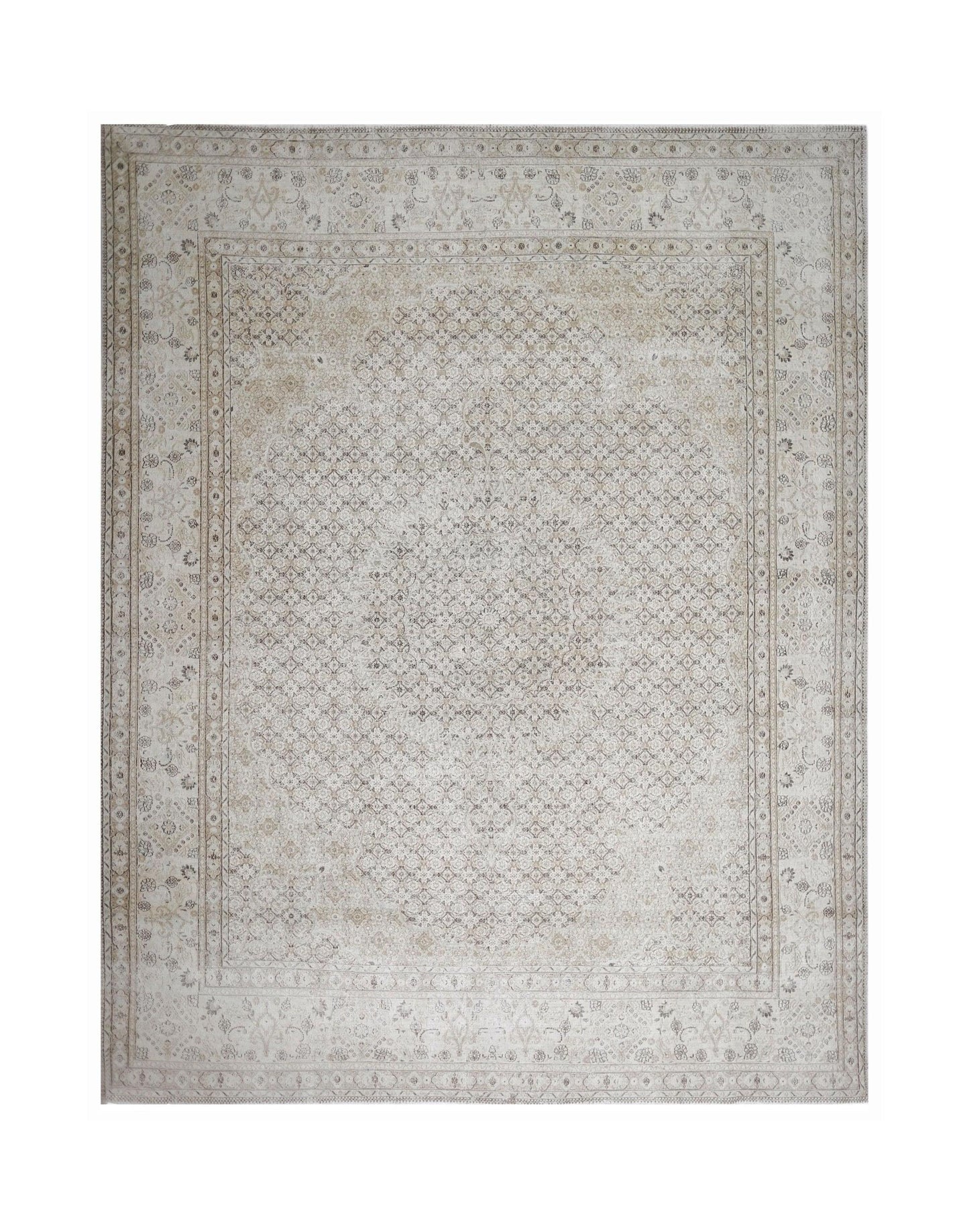 Handmade Vintage Persian Tabriz Rug | 378 x 288 cm | 12'5" x 9'5" - Najaf Rugs & Textile