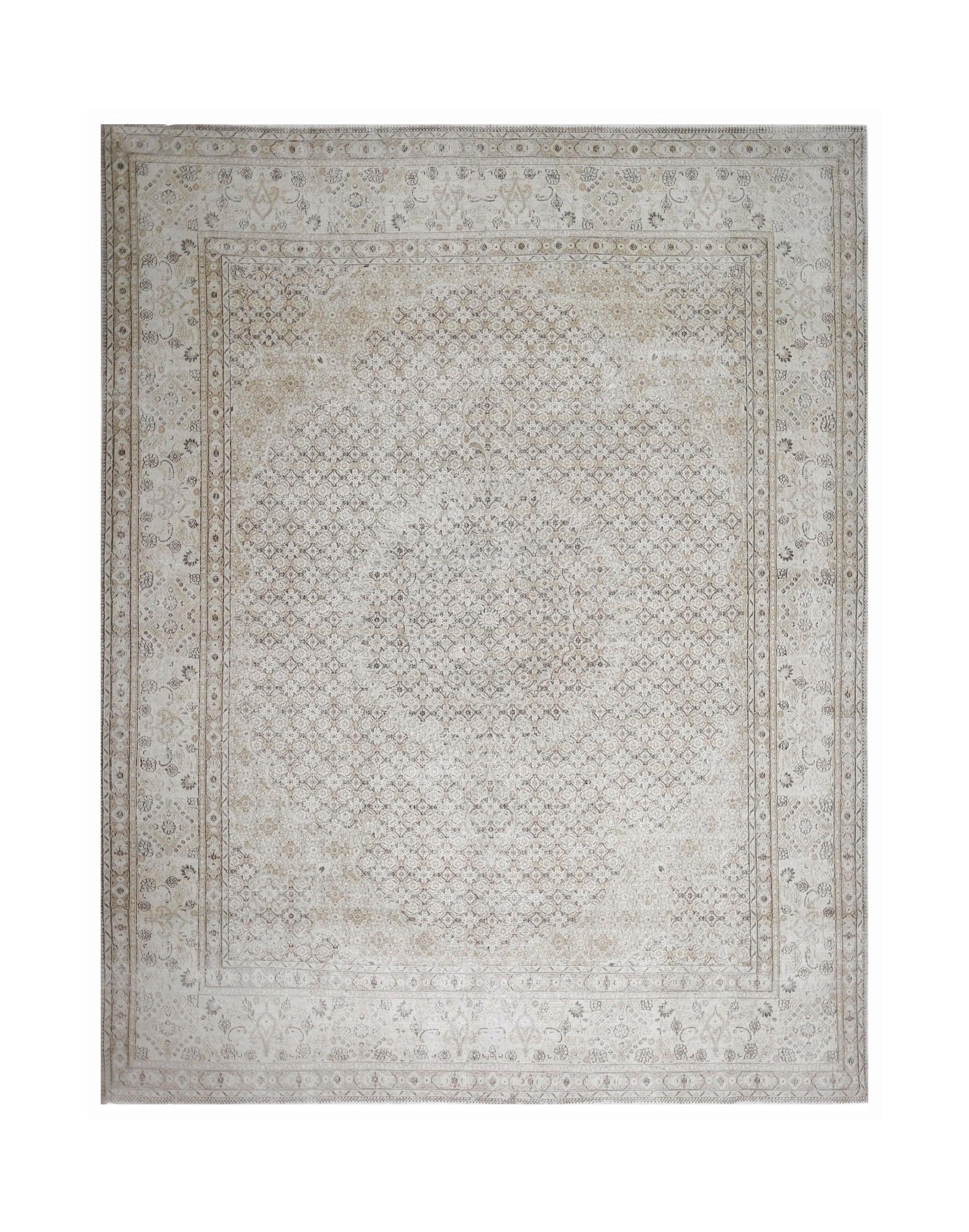 Handmade Vintage Persian Tabriz Rug | 378 x 288 cm | 12'5" x 9'5" - Najaf Rugs & Textile