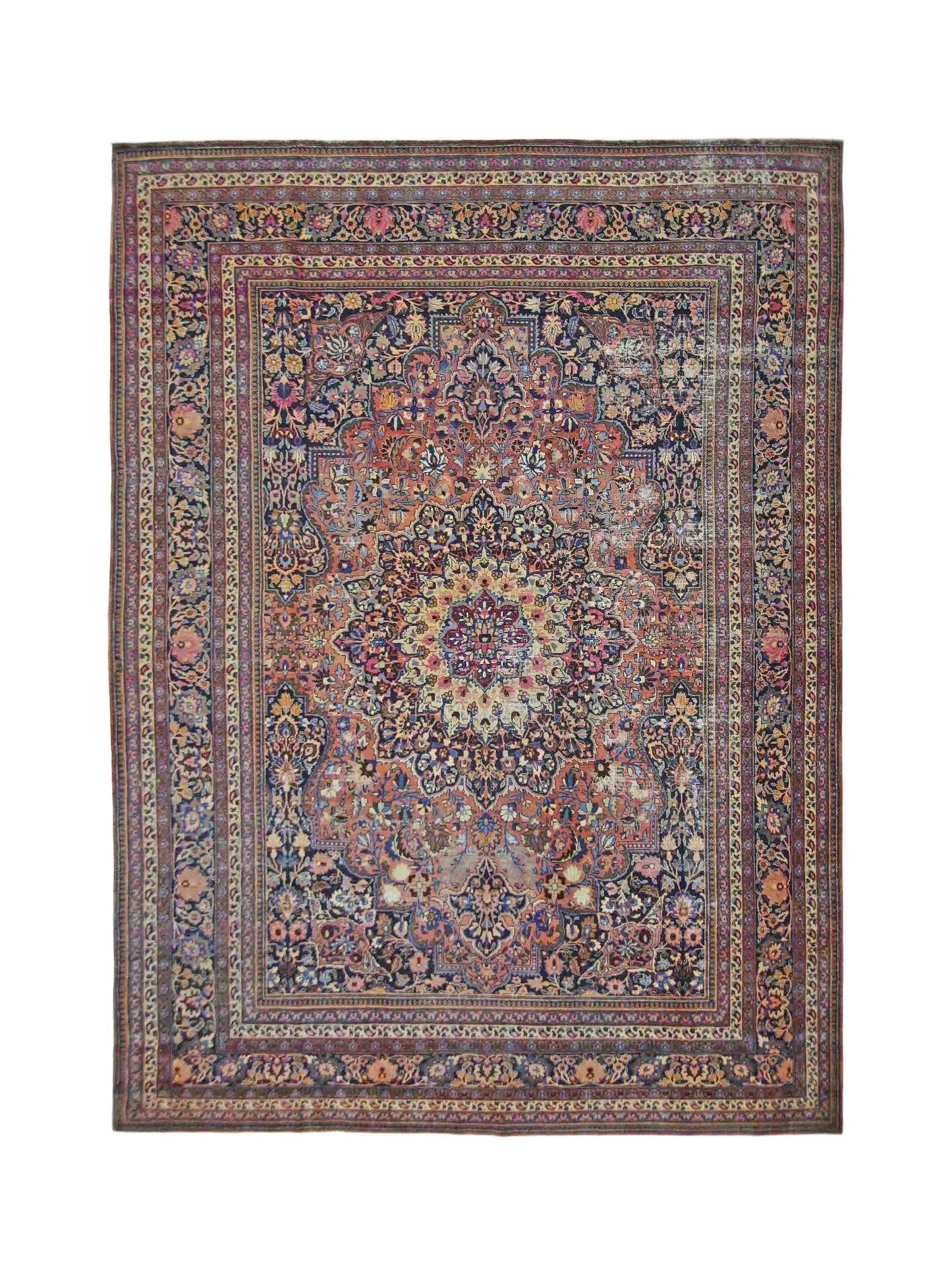 Handmade Vintage Persian Moud Rug | 407 x 301 cm | 13'4" x 9'10" - Najaf Rugs & Textile