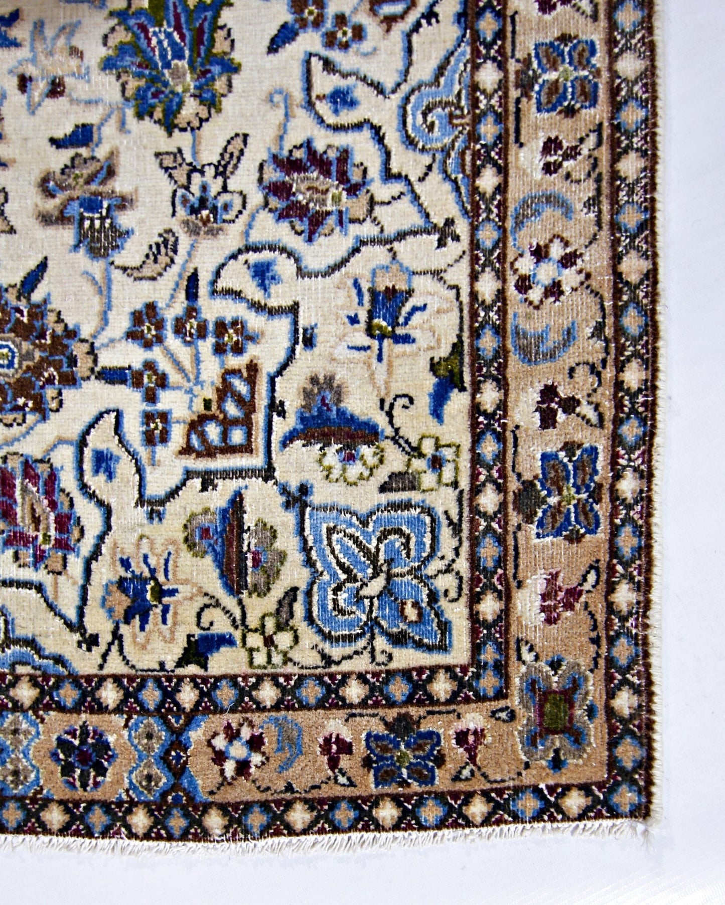 Handmade Vintage Persian Nain Rug | 126 x 84 cm | 4'2" x 2'9" - Najaf Rugs & Textile