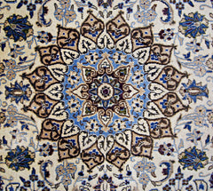 Handmade Vintage Persian Nain Rug | 126 x 84 cm | 4'2" x 2'9" - Najaf Rugs & Textile