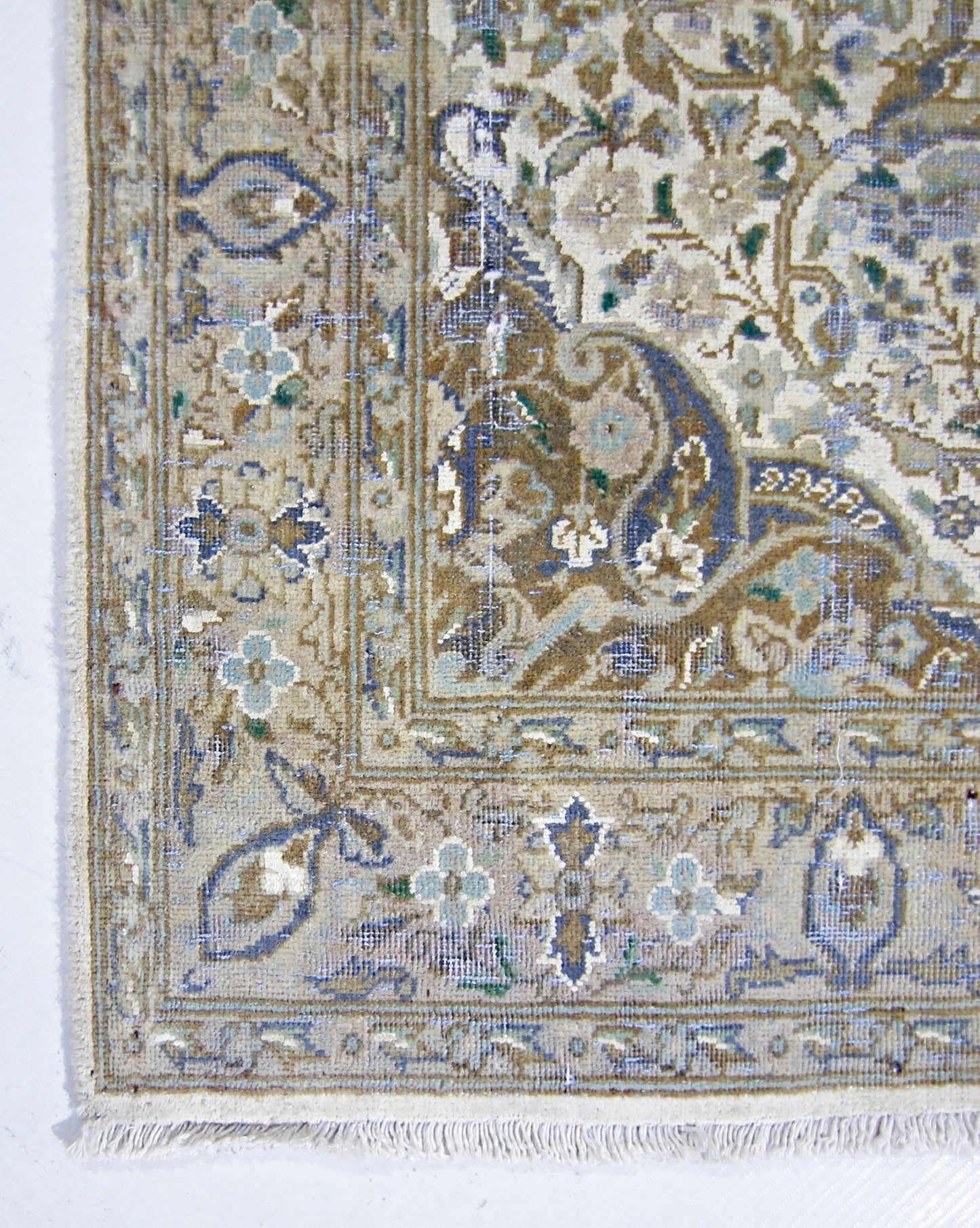 Handmade Vintage Persian Nain Rug | 128 x 75 cm | 4'2" x 2'5" - Najaf Rugs & Textile