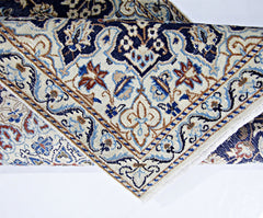 Handmade Vintage Persian Nain Rug | 128 x 86 cm | 4'3" x 2'10" - Najaf Rugs & Textile