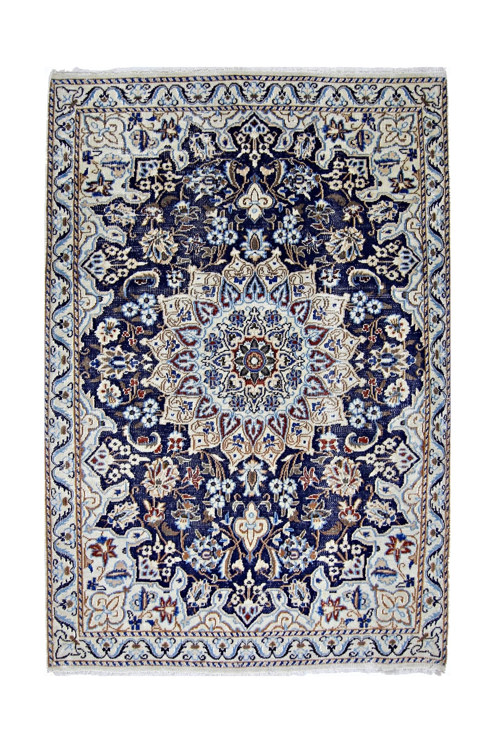Vintage Persian Nain Rug
