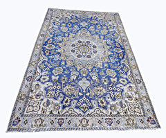 Handmade Vintage Persian Nain Rug | 136 x 89 cm | 4'6" x 2'11" - Najaf Rugs & Textile