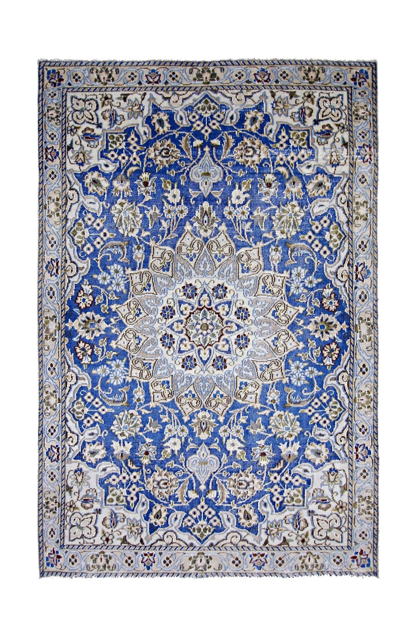 Handmade Vintage Persian Nain Rug | 136 x 89 cm | 4'6" x 2'11" - Najaf Rugs & Textile