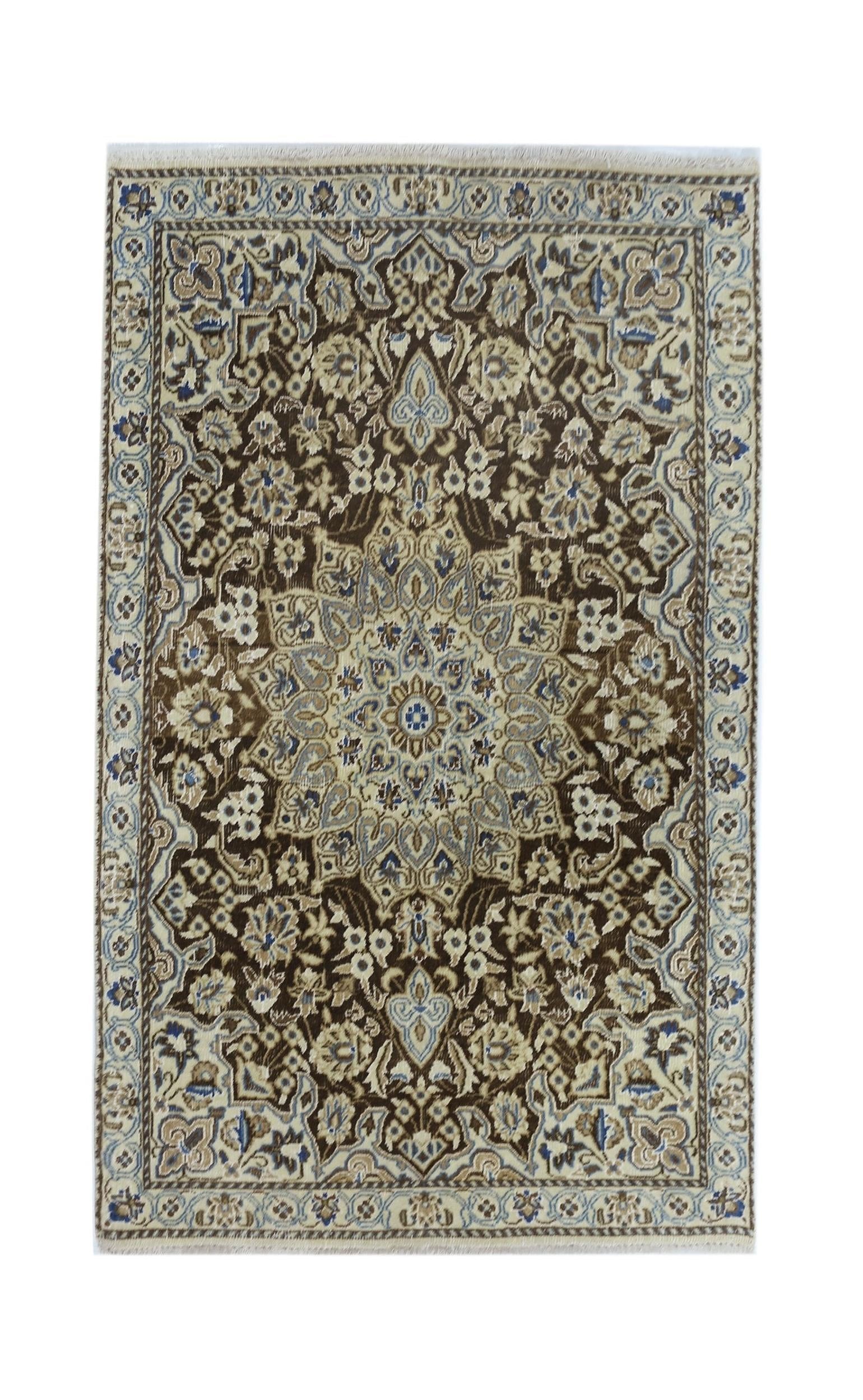 Vintage Persian Nain Rug