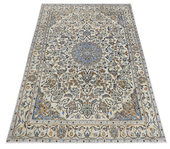 Handmade Vintage Persian Nain Rug | 181 x 115 cm | 5'11" x 3'9" - Najaf Rugs & Textile