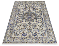 Handmade Vintage Persian Nain Rug | 187 x 121 cm | 6'2" x 4' - Najaf Rugs & Textile