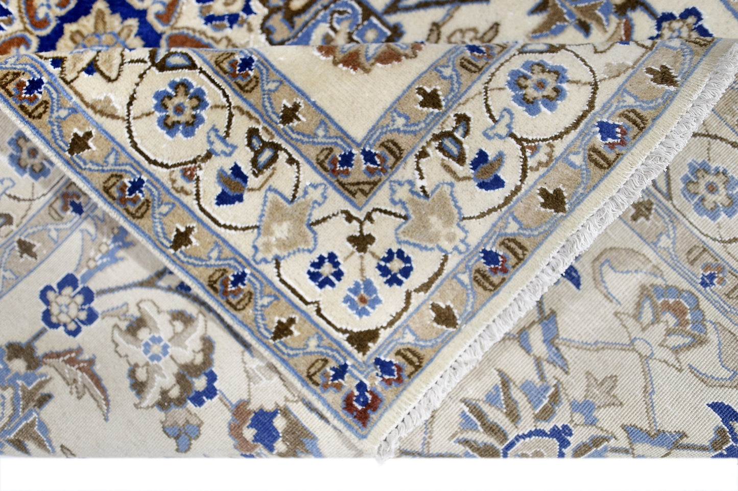 Handmade Vintage Persian Nain Rug | 187 x 121 cm | 6'2" x 4' - Najaf Rugs & Textile