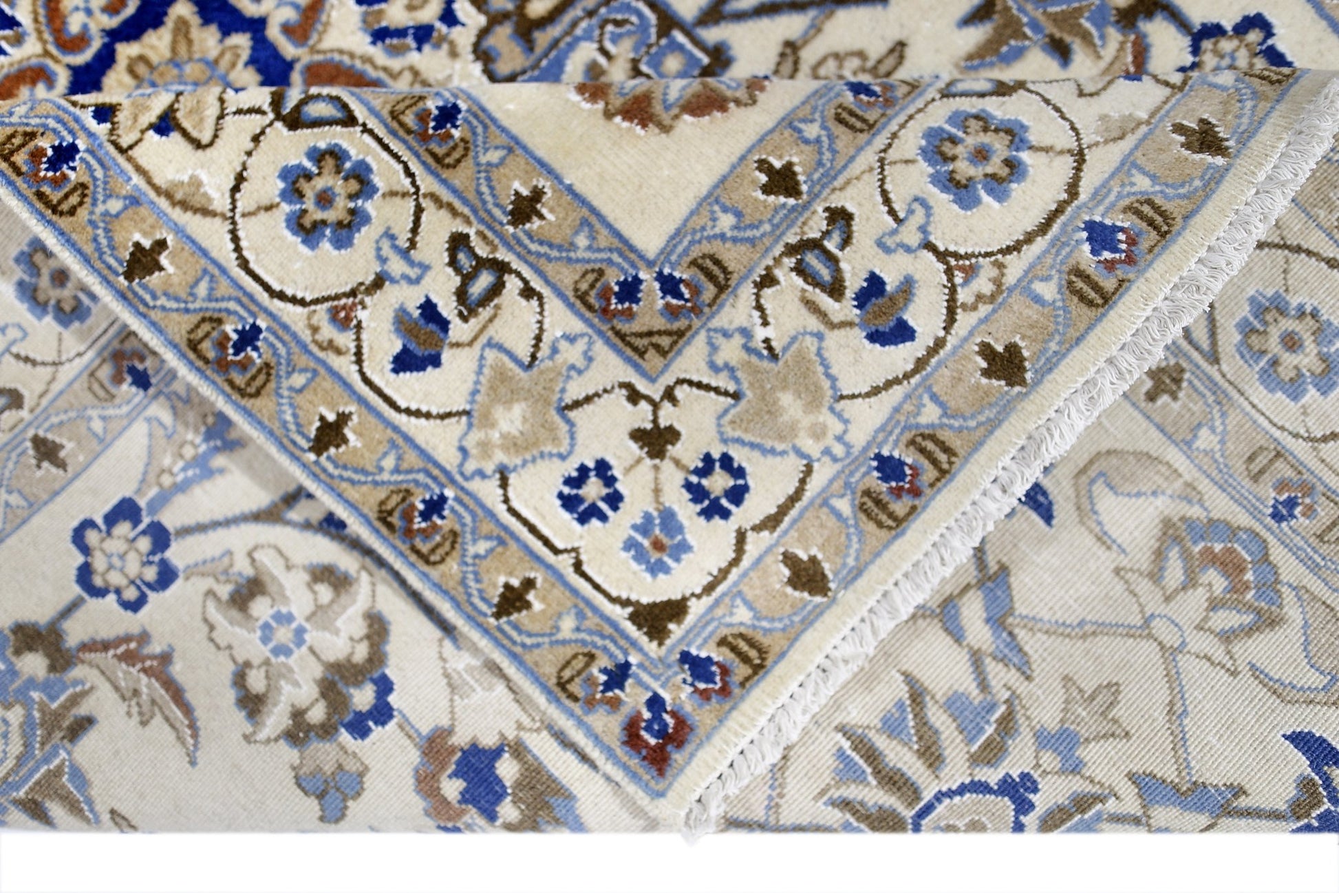 Handmade Vintage Persian Nain Rug | 187 x 121 cm | 6'2" x 4' - Najaf Rugs & Textile