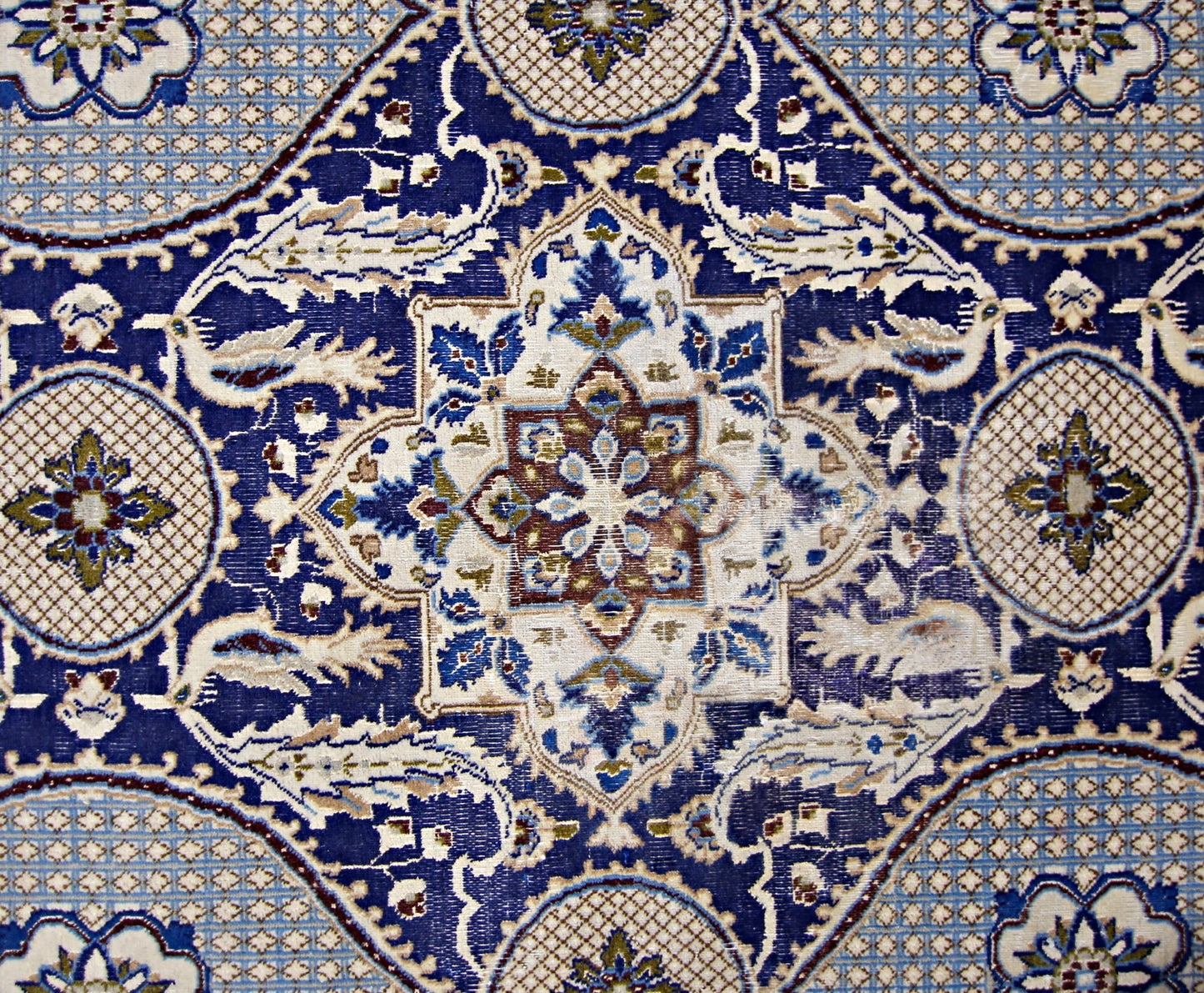 Handmade Vintage Persian Nain Rug | 193 x 189 cm | 6'4" x 6'2" - Najaf Rugs & Textile