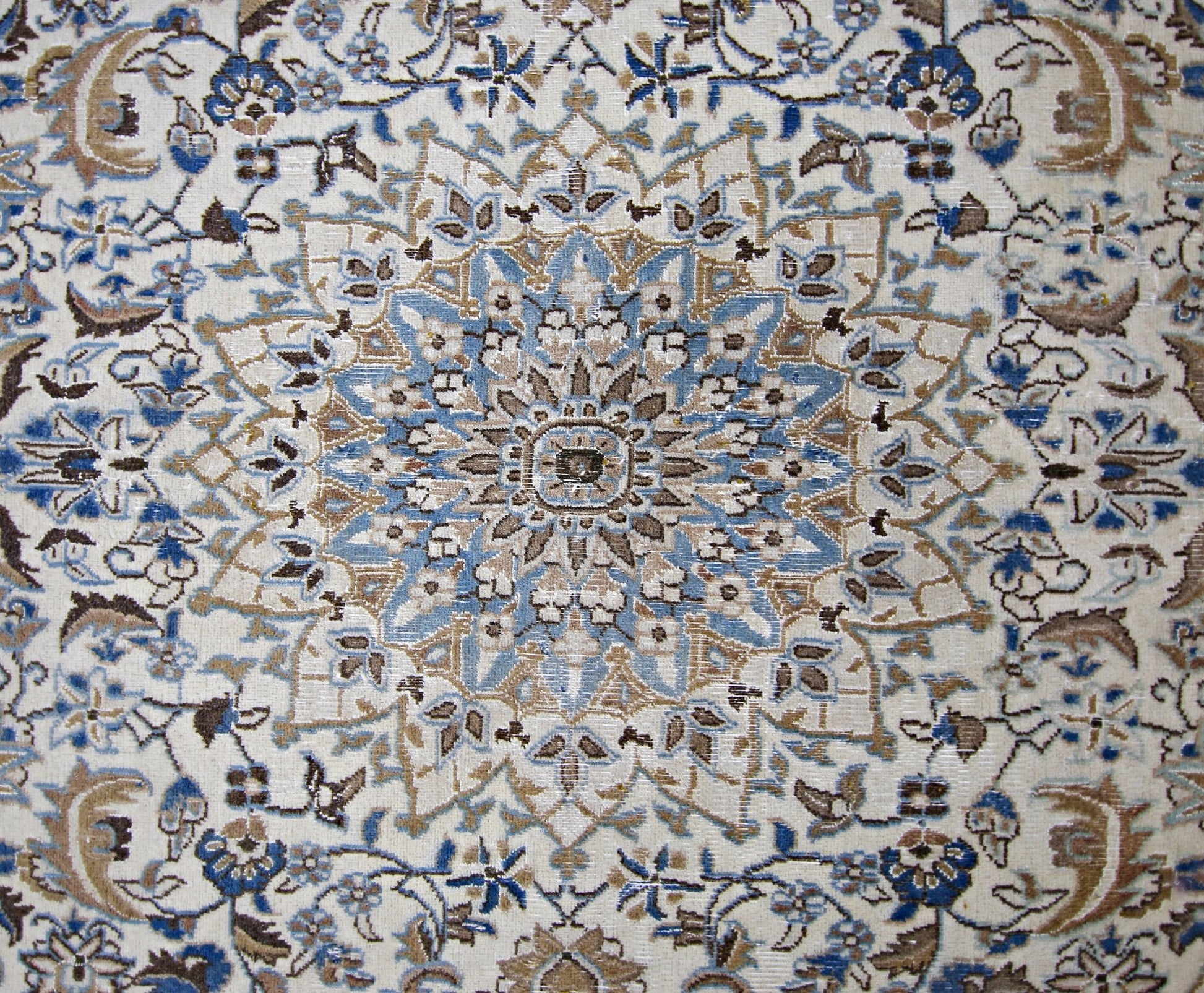Handmade Vintage Persian Nain Rug | 199 x 111 cm | 6'6" x 3'8" - Najaf Rugs & Textile