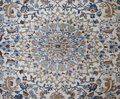 Handmade Vintage Persian Nain Rug | 199 x 111 cm | 6'6" x 3'8" - Najaf Rugs & Textile