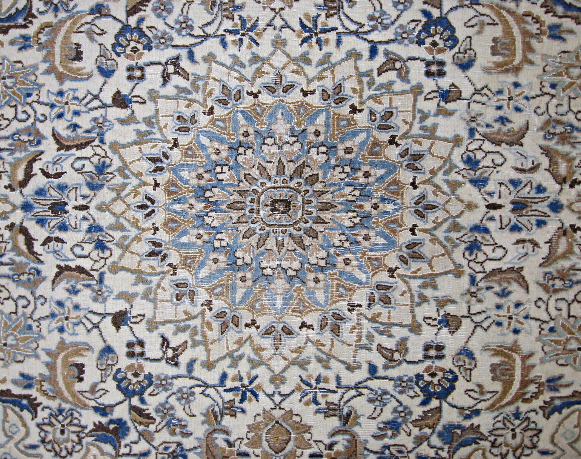 Handmade Vintage Persian Nain Rug | 199 x 111 cm | 6'6" x 3'8" - Najaf Rugs & Textile