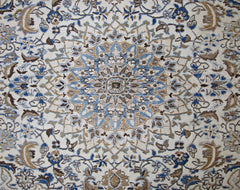 Handmade Vintage Persian Nain Rug | 199 x 111 cm | 6'6" x 3'8" - Najaf Rugs & Textile