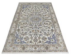 Handmade Vintage Persian Nain Rug | 203 x 120 cm | 6'8" x 3'11" - Najaf Rugs & Textile