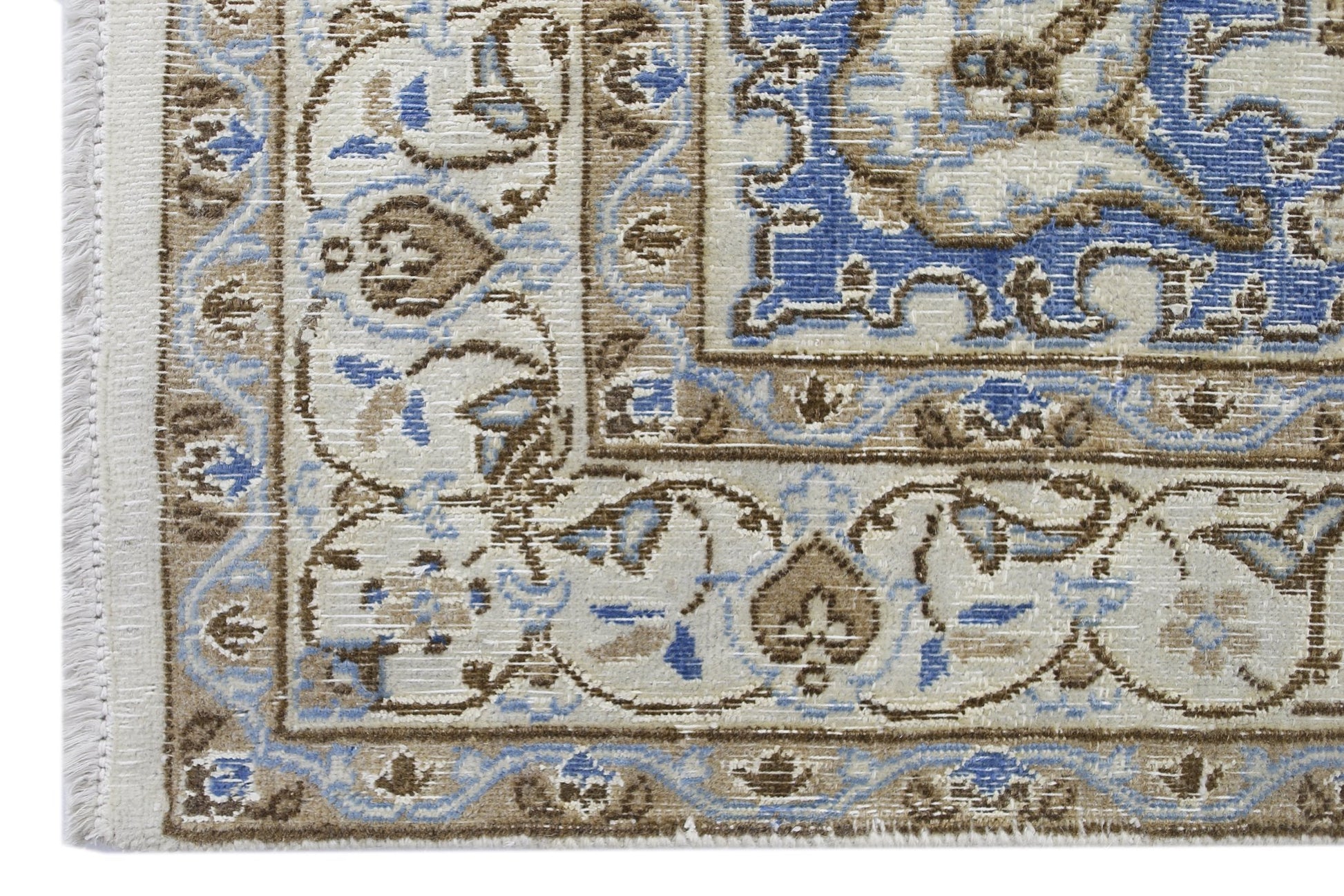 Handmade Vintage Persian Nain Rug | 203 x 120 cm | 6'8" x 3'11" - Najaf Rugs & Textile