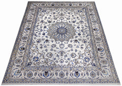 Handmade Vintage Persian Nain Rug | 252 x 191 cm | 8'3" x 6'3" - Najaf Rugs & Textile