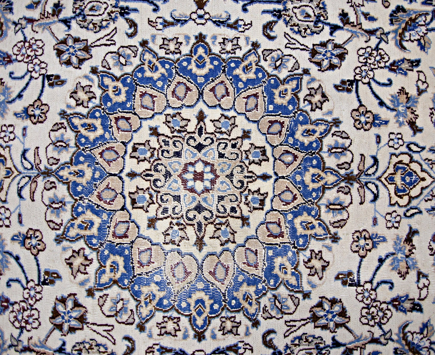 Handmade Vintage Persian Nain Rug | 253 x 202 cm | 8'3" x 6'7" - Najaf Rugs & Textile