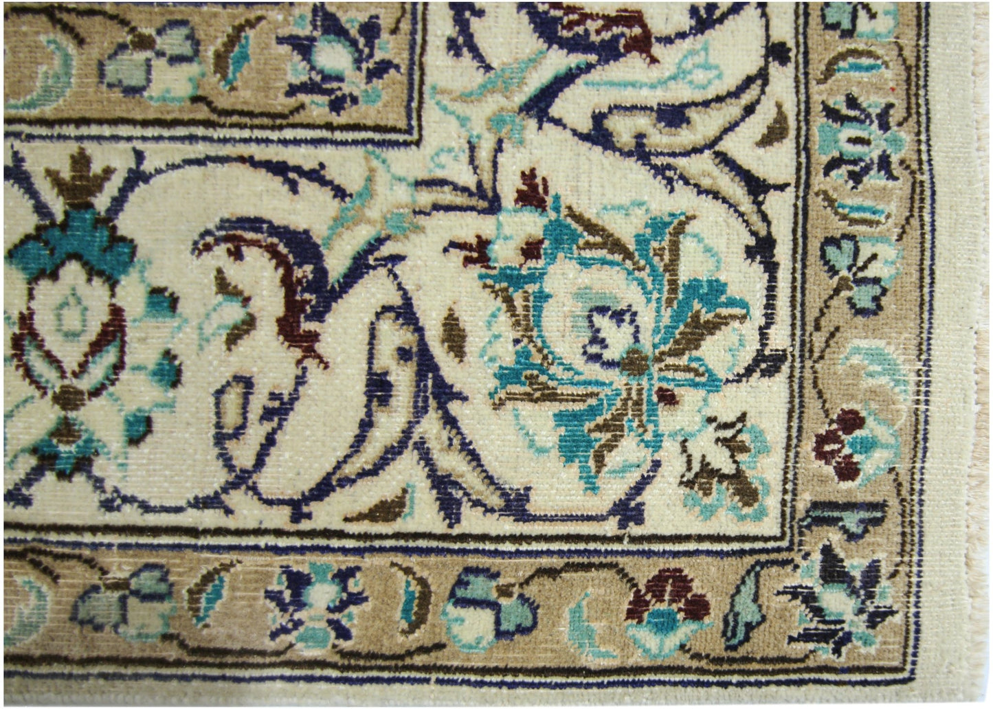 Handmade Vintage Persian Nain Rug | 276 x 191 cm | 9'1" x 6'3" - Najaf Rugs & Textile