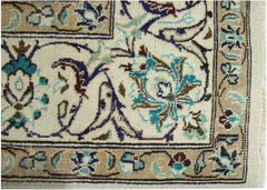 Handmade Vintage Persian Nain Rug | 276 x 191 cm | 9'1" x 6'3" - Najaf Rugs & Textile