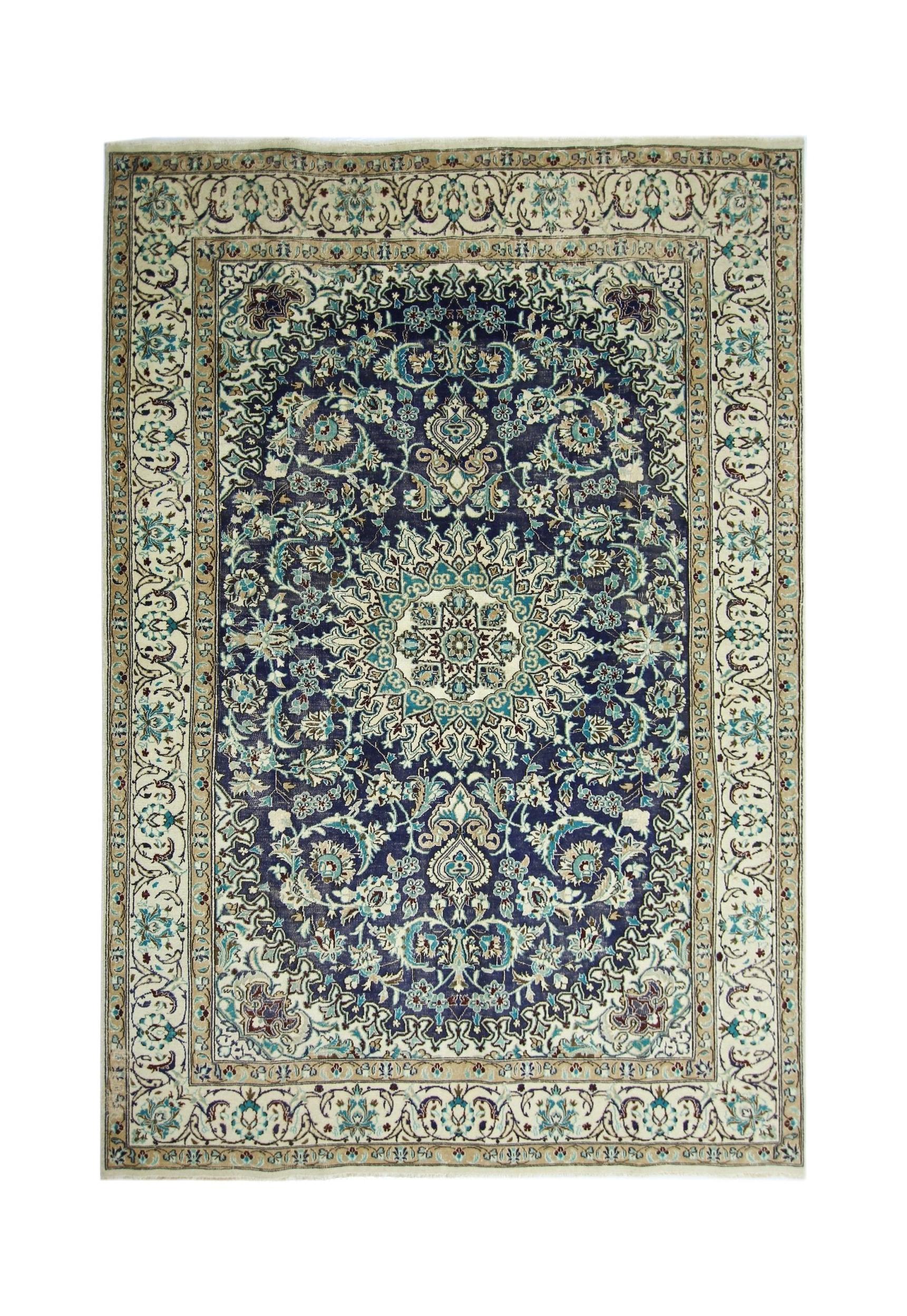 Vintage Persian Nain Rug