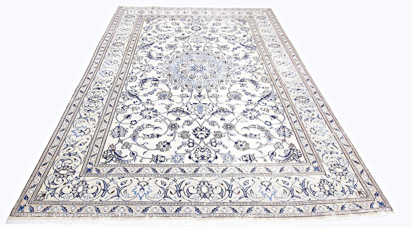 Handmade Vintage Persian Nain Rug | 289 x 197 cm | 9'6" x 6'5" - Najaf Rugs & Textile