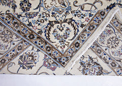 Handmade Vintage Persian Nain Rug | 290 x 191 cm | 9'6" x 6'3" - Najaf Rugs & Textile