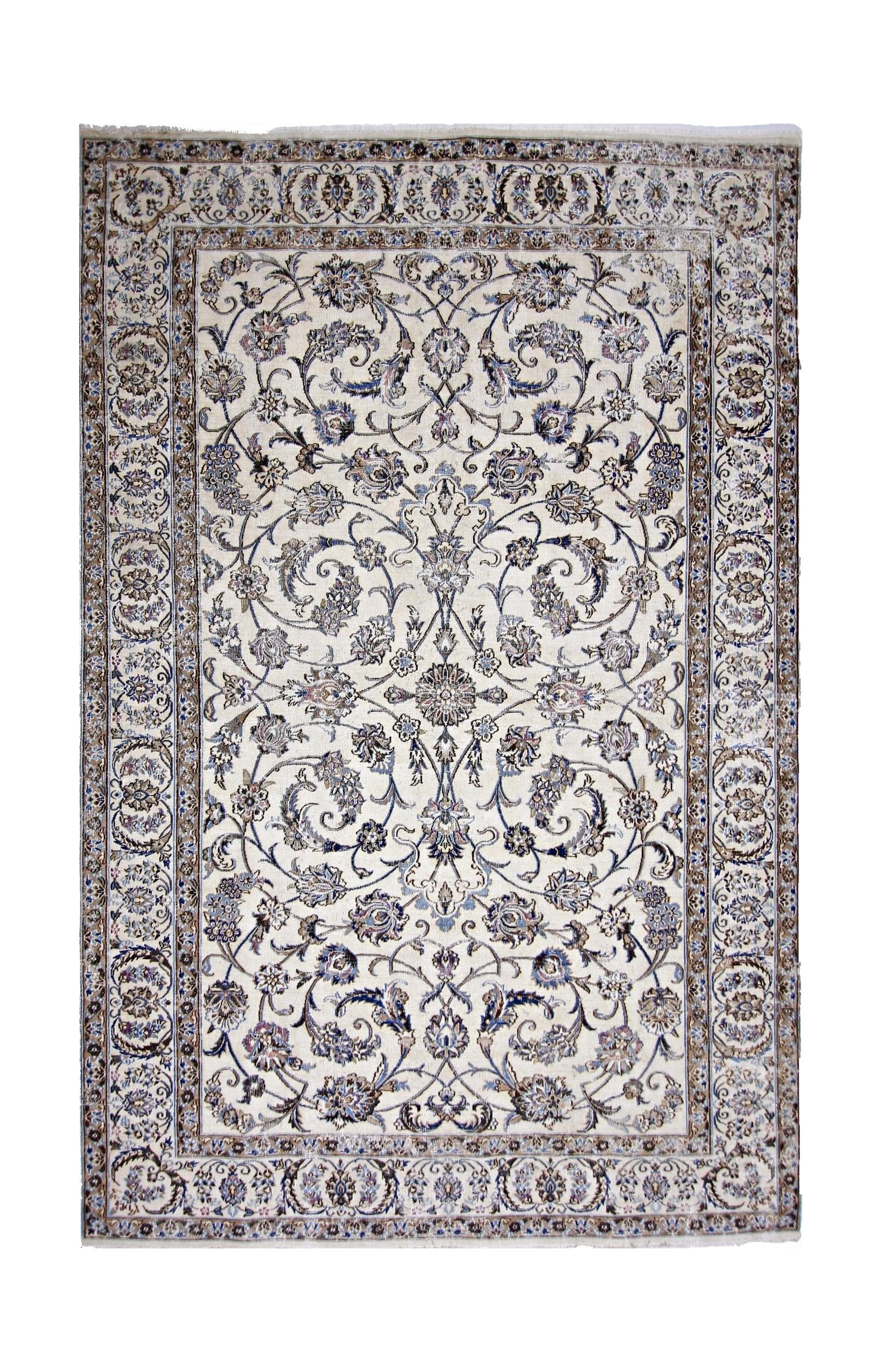 Vintage Persian Nain Rug