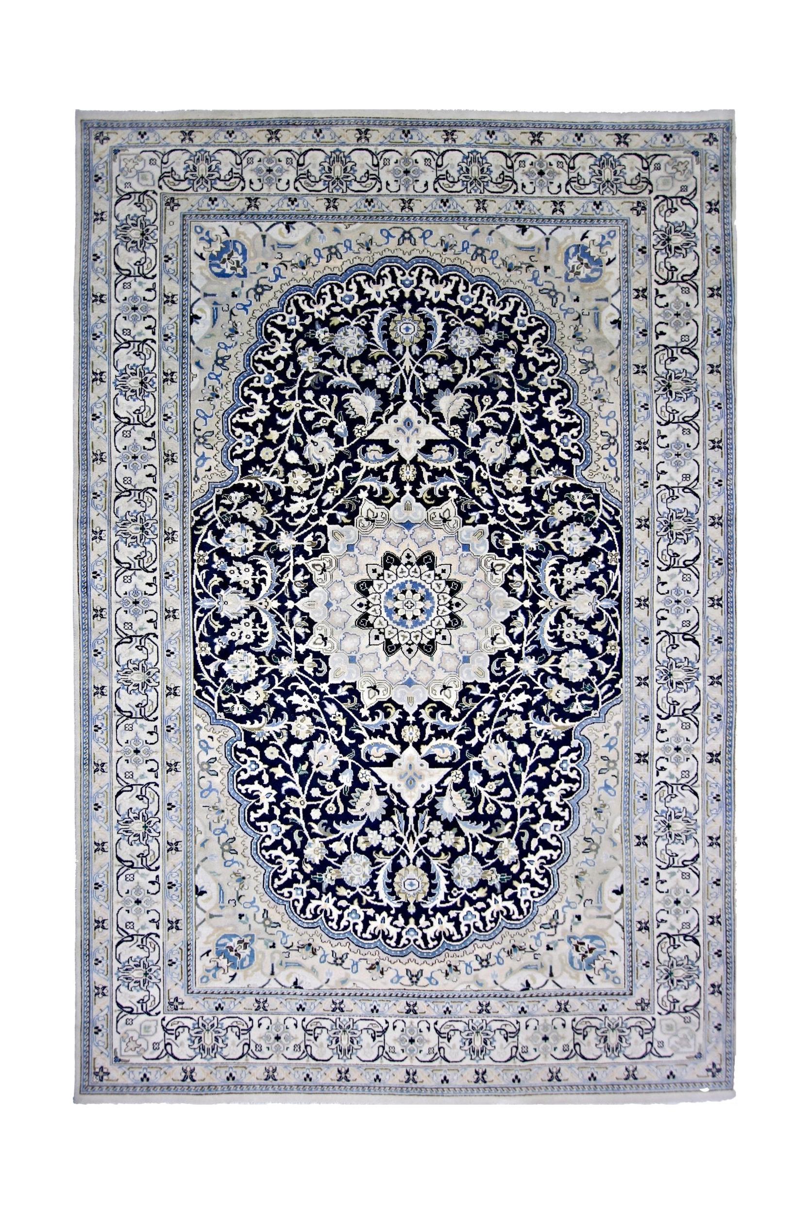 Vintage Persian Nain Rug