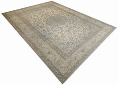 Handmade Vintage Persian Nain Rug | 392 x 259 cm | 12'10" x 8'6" - Najaf Rugs & Textile