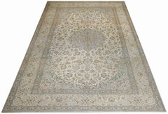 Handmade Vintage Persian Nain Rug | 392 x 259 cm | 12'10" x 8'6" - Najaf Rugs & Textile