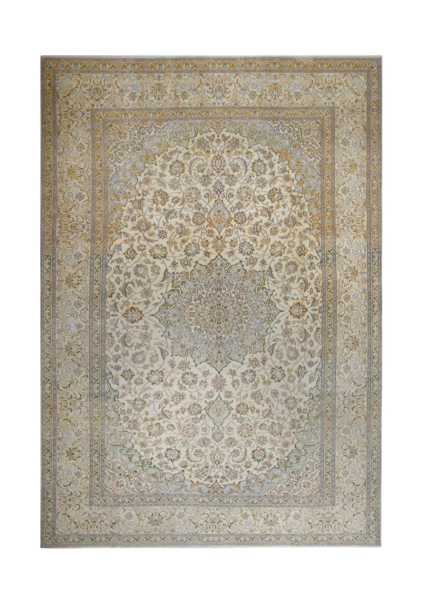 Handmade Vintage Persian Nain Rug | 392 x 259 cm | 12'10" x 8'6" - Najaf Rugs & Textile