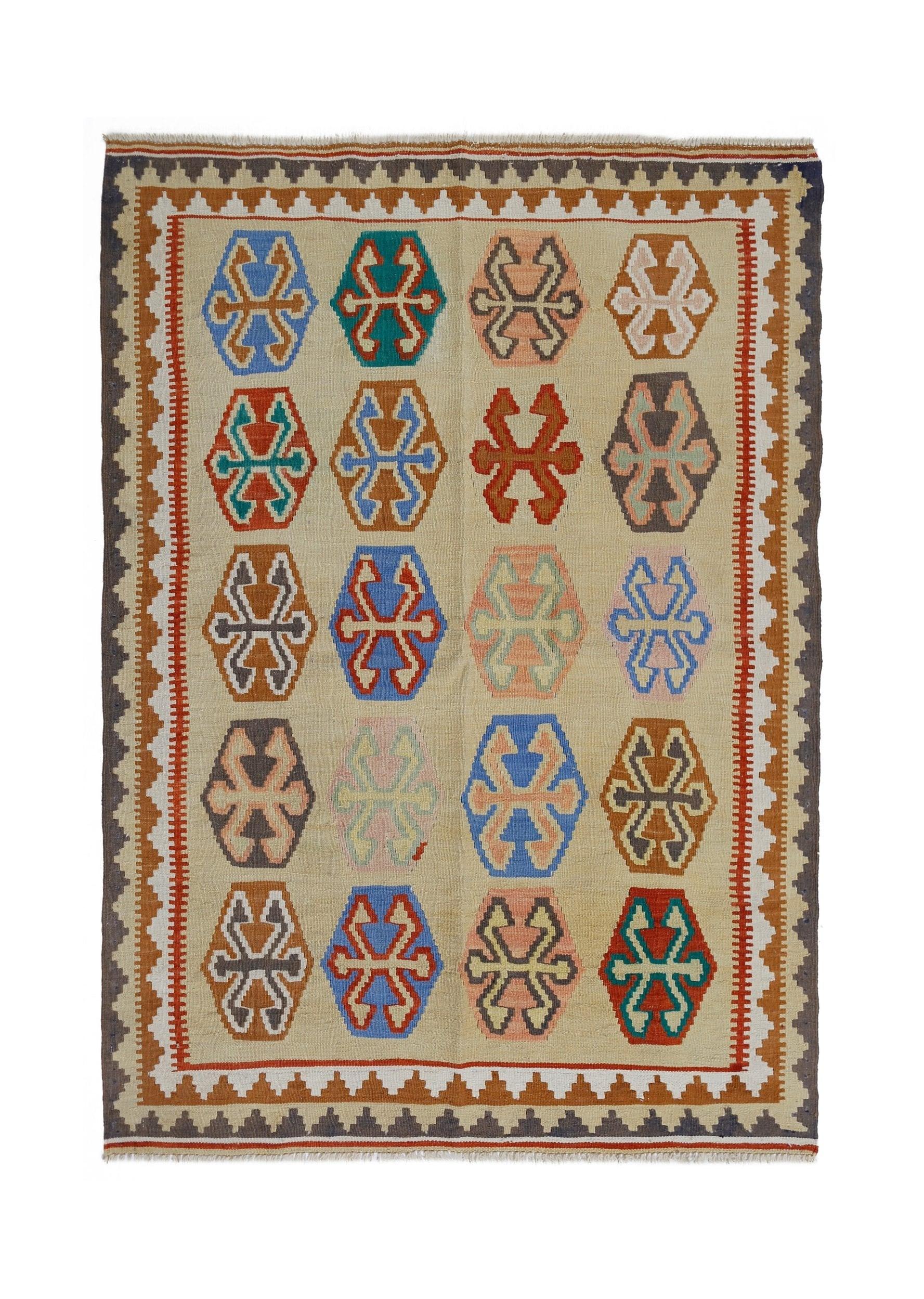 Vintage Persian Qashqai Kilim