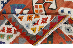 Handmade Vintage Persian Ghasghai Kilim | 186 x 133 cm | 6'1" x 4'4" - Najaf Rugs & Textile
