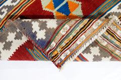 Handmade Vintage Persian Ghasghai Kilim | 204 x 116 cm | 6'8" x 3'10" - Najaf Rugs & Textile