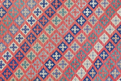 Handmade Vintage Persian Ghasghai Kilim | 218 x 164 cm | 7'2" x 5'5" - Najaf Rugs & Textile