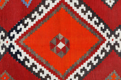 Handmade Vintage Persian Ghasghai Kilim | 223 x 184 cm | 7'4" x 6' - Najaf Rugs & Textile