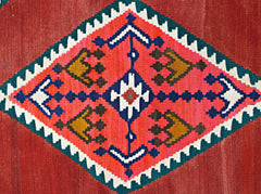 Handmade Vintage Persian Ghasghai Kilim | 244 x 148 cm | 8' x 4'10" - Najaf Rugs & Textile