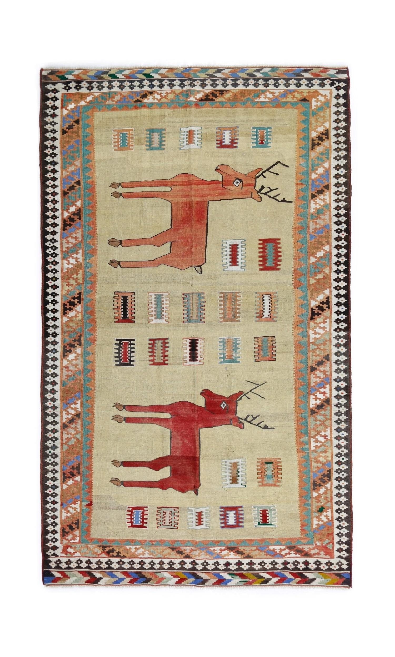 Vintage Persian Qashqai Kilim