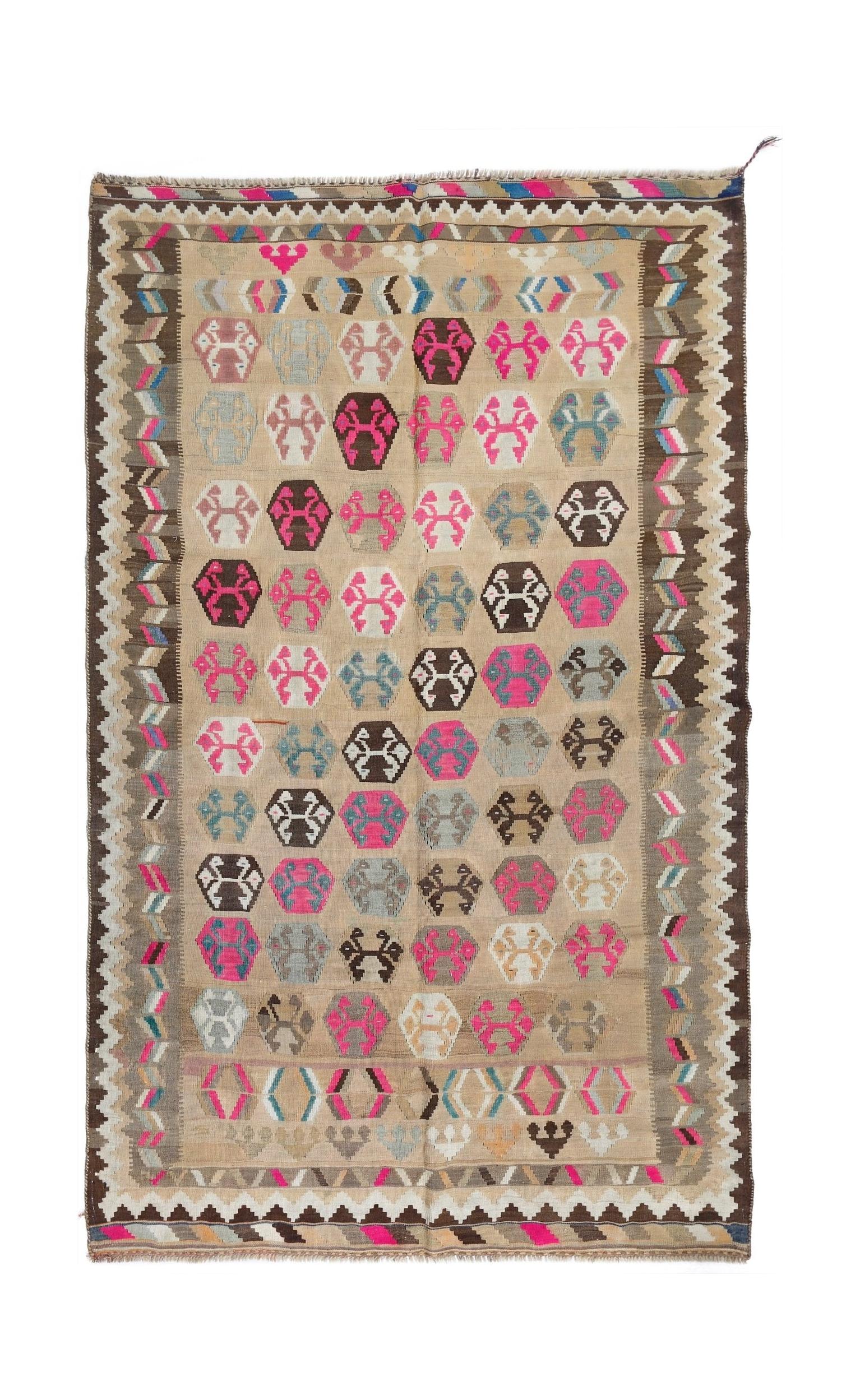 Vintage Persian Qashqai Kilim